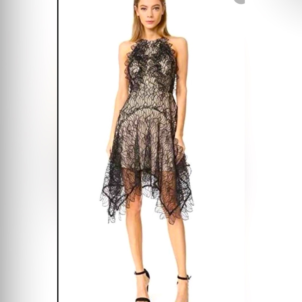 Acler Burton black lace dress with cream lining, USA size 2, racerback, NWOT